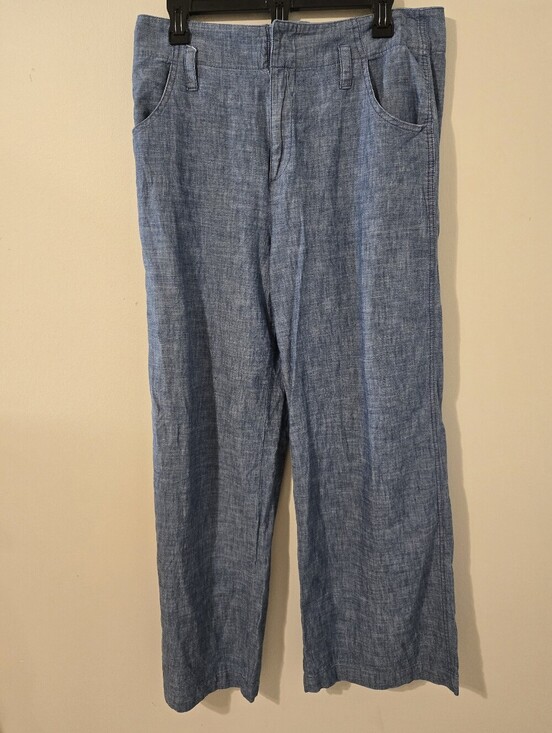 GAP Pants - GAP Women's Wide Leg Chambray Pants Blue 100% Cotton Size 10